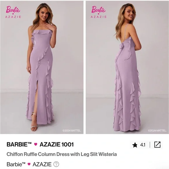 Azazie wisteria bridesmaid dress Barbie - Picture 1 of 4